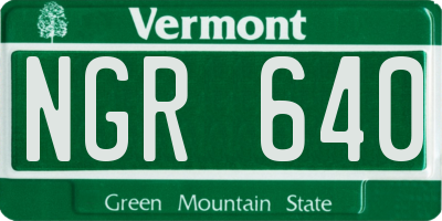 VT license plate NGR640