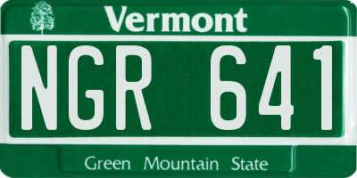 VT license plate NGR641