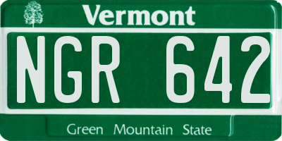 VT license plate NGR642