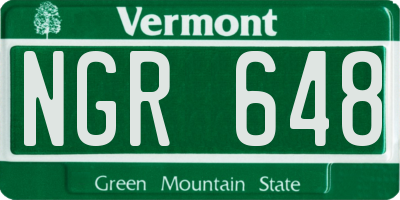 VT license plate NGR648
