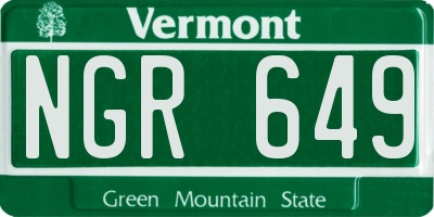 VT license plate NGR649