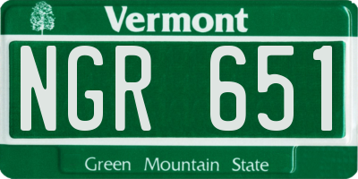 VT license plate NGR651