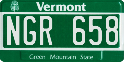 VT license plate NGR658