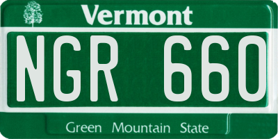 VT license plate NGR660