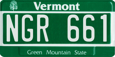 VT license plate NGR661