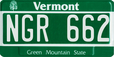 VT license plate NGR662