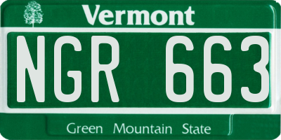 VT license plate NGR663