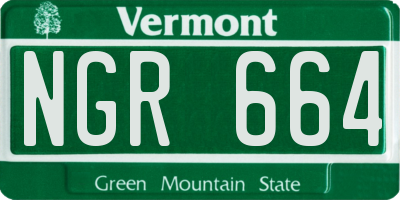 VT license plate NGR664