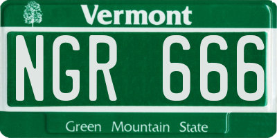 VT license plate NGR666