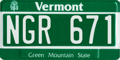 VT license plate NGR671