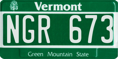 VT license plate NGR673