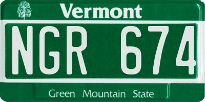 VT license plate NGR674