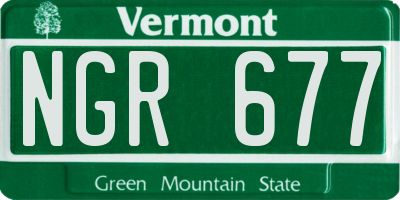 VT license plate NGR677