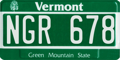 VT license plate NGR678