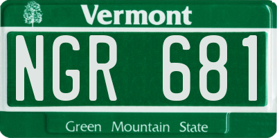 VT license plate NGR681