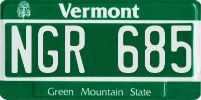 VT license plate NGR685