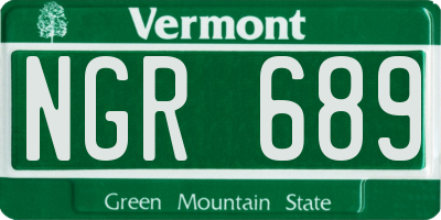 VT license plate NGR689