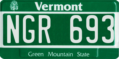 VT license plate NGR693