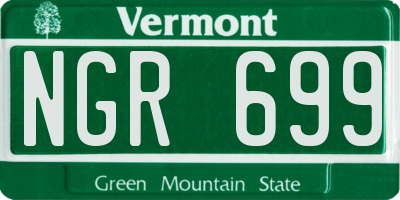 VT license plate NGR699