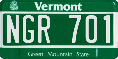 VT license plate NGR701