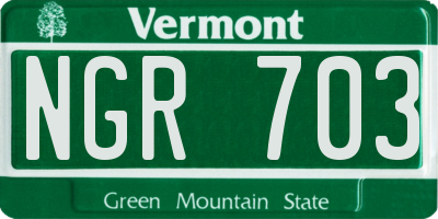 VT license plate NGR703
