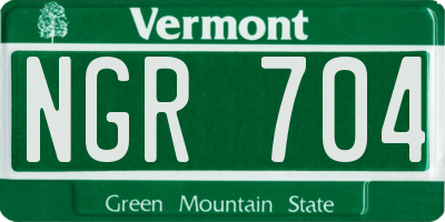 VT license plate NGR704
