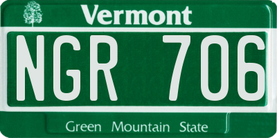 VT license plate NGR706