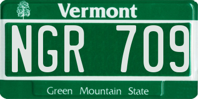 VT license plate NGR709