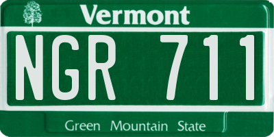 VT license plate NGR711