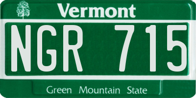 VT license plate NGR715