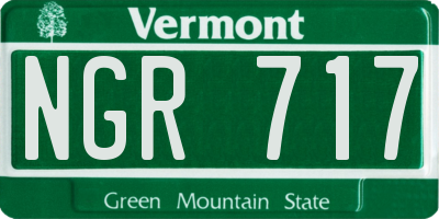 VT license plate NGR717