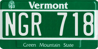 VT license plate NGR718