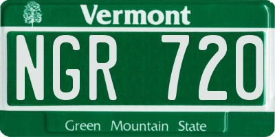 VT license plate NGR720