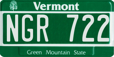 VT license plate NGR722
