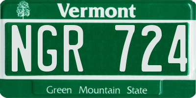 VT license plate NGR724