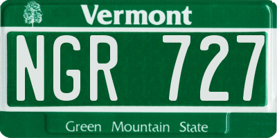 VT license plate NGR727