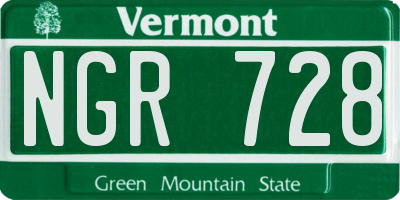 VT license plate NGR728
