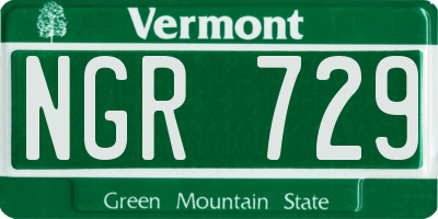 VT license plate NGR729