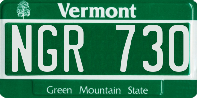 VT license plate NGR730