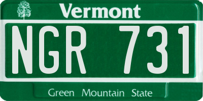 VT license plate NGR731