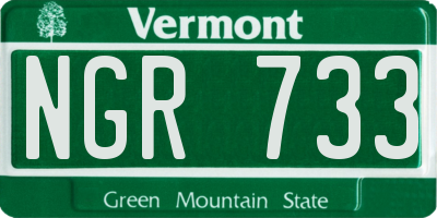 VT license plate NGR733