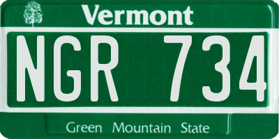 VT license plate NGR734