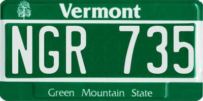 VT license plate NGR735