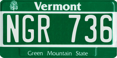 VT license plate NGR736