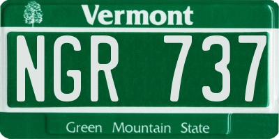 VT license plate NGR737