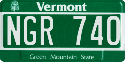 VT license plate NGR740
