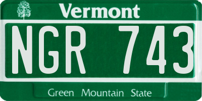 VT license plate NGR743