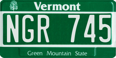 VT license plate NGR745
