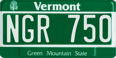 VT license plate NGR750