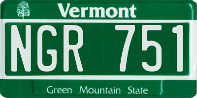 VT license plate NGR751